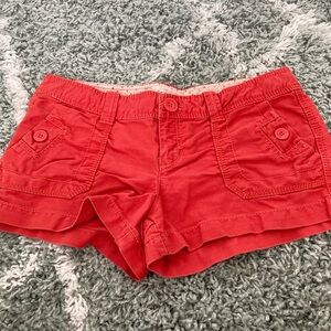 Women's Orange Casual Shorts 7/8